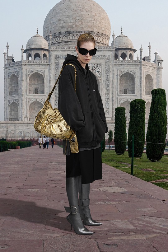 Balenciaga Light Gold Le Cagole Mini Chain Bag